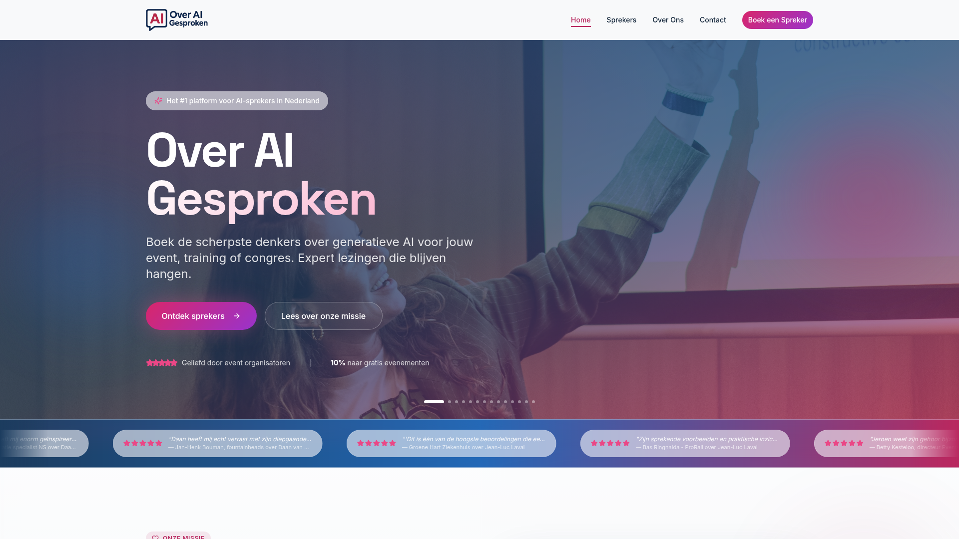 Screenshot van Over AI Gesproken